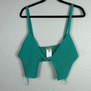 Urban Outfitters Women's Green Open Knit Crochet Tank Top Size Large